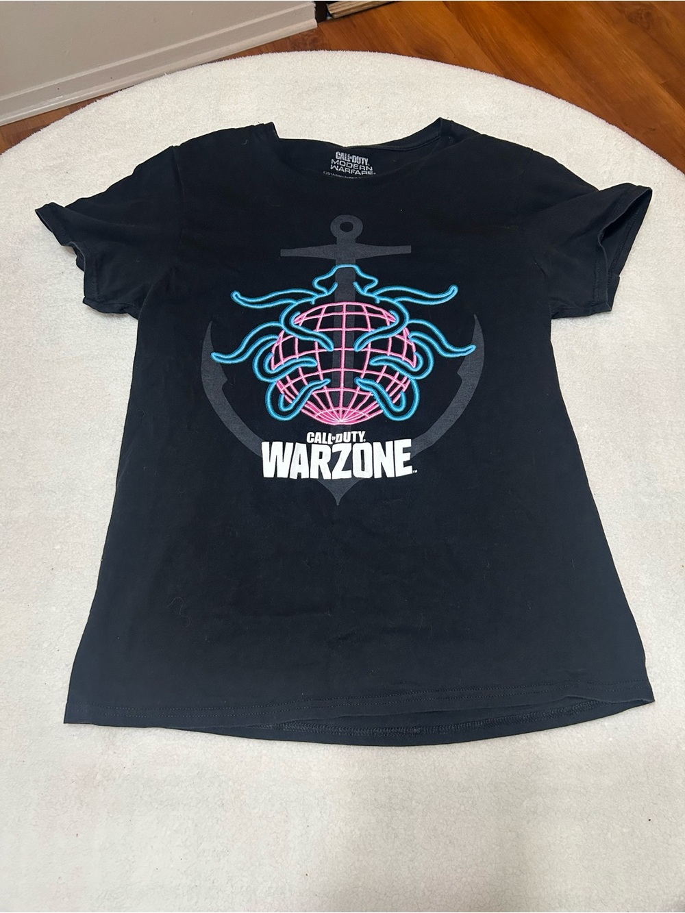 Call of Duty Warzone Black Graphic Tee with Neon Accent - Women's Short Sleeve